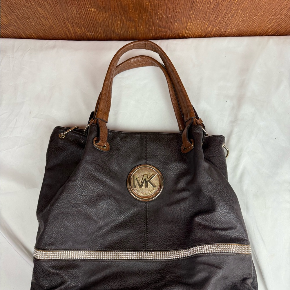 Michael Kors Brown Leather Tote Bag